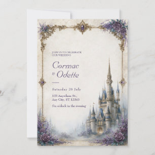 Invitation Mariage au Château Lavande Rose