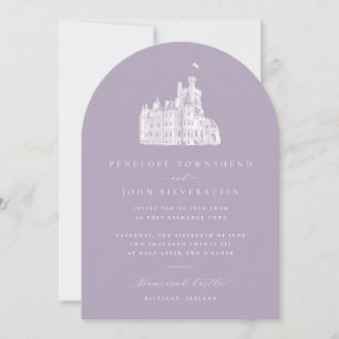 Invitation Mariage au Château Vintage Lavande avec Arche