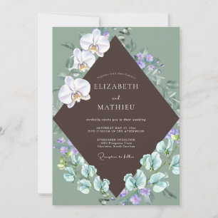 Invitation Mariage au Chocolat Orchidée Blanche