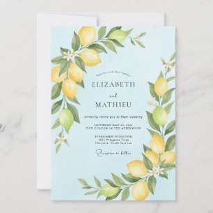 Invitation Mariage au Citron Eucalyptus Azur Clair