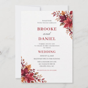 Invitation Mariage au coin botanique de l'érable de Bourgogne
