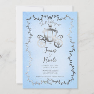 Invitation Mariage au conte de fées du Carrosse Argenté Éléga