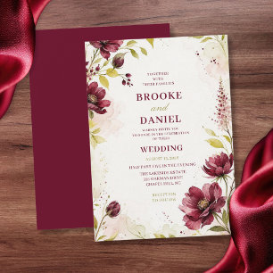 Invitation Mariage au Coquelicot Bourguignon Pivoine Digitale