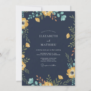 Invitation Mariage au Coquelicot Moutarde de Minuit