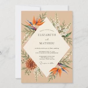 Invitation Mariage au Eucalyptus à l'Oiseau d'Orange de Parad