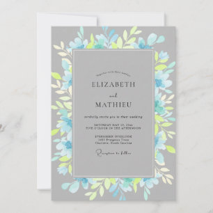 Invitation Mariage au feuillage de eucalyptus chartreuse sur