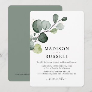 Invitation Mariage au feuillage d'eucalyptus