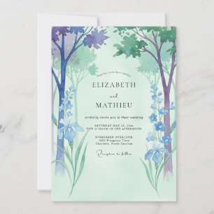 Invitation Mariage au forêt de Eucalyptus Celadon Pervenche