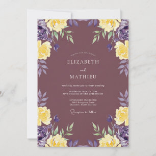 Invitation Mariage au Garland Doré Mauve