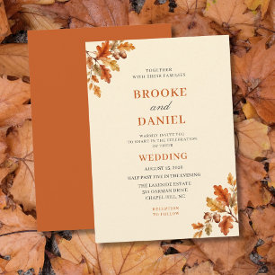 Invitation Mariage au gland de chêne ambre