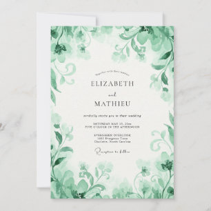 Invitation Mariage au jade et à l'eucalyptus