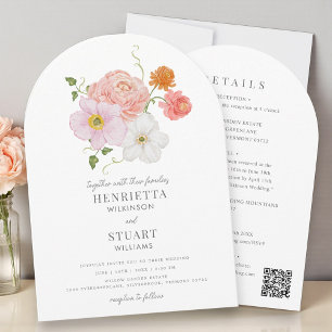 Invitation Mariage au Jardin Botanique à l'Arche Florale Aqua