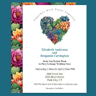Invitation Mariage au Joli Cœur de Cactus