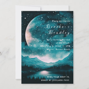 Invitation Mariage au lac de montagne au clair de lune