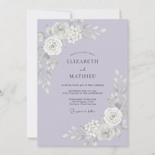 Invitation Mariage au Lys Blanc de Lilas