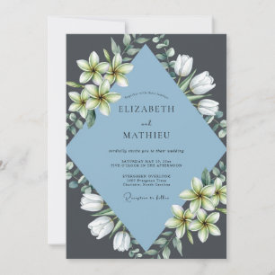 Invitation Mariage au lys gris ardoise