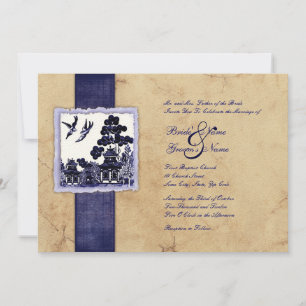 Invitation Mariage au millésime Inséparable bleu et ivoire