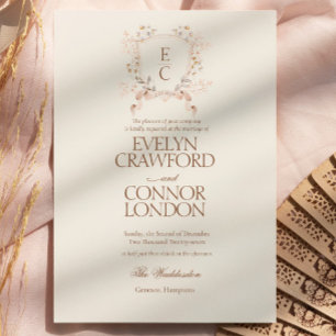 Invitation Mariage au motif floral de rose élégant