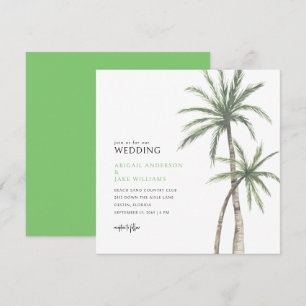 Invitation Mariage au palmier vert citron