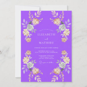 Invitation Mariage au pétale d'abricot violet