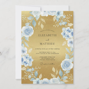 Invitation Mariage au pétale de glace doré
