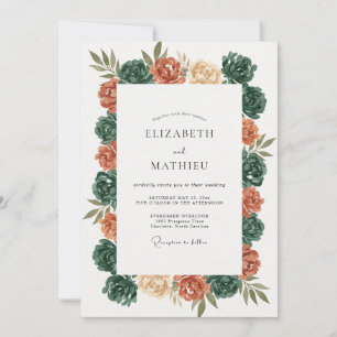 Invitation Mariage au pétale de jade rouillé
