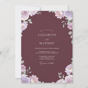 Invitation Mariage au pétale de lilas mauve