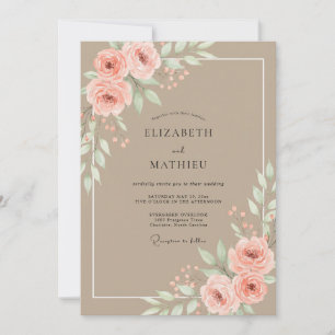 Invitation Mariage au pétale de pêche Sandy