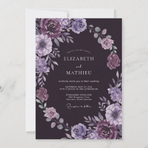 Invitation Mariage au pétale de prune lunatique