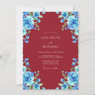 Invitation Mariage au pétale de saphir écarlate