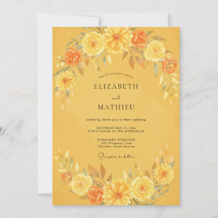 Invitation Mariage au Pétales de Miel Doré