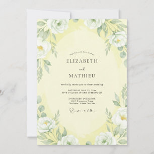 Invitation Mariage au Ranunculus Crème Beurre et Eucalyptus