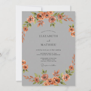 Invitation Mariage au Ranunculus en Terracotta et Eucalyptus