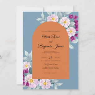 Invitation Mariage au Ranunculus Eucalyptus Ardoise Terre Cui
