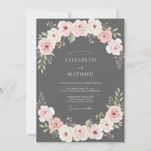 Invitation Mariage au Ranunculus Eucalyptus au Blush de Charb