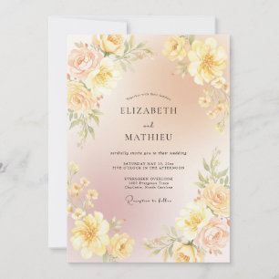 Invitation Mariage au Ranunculus Eucalyptus Jaune Champagne