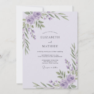 Invitation Mariage au Ranunculus Eucalyptus Lilas Pâle