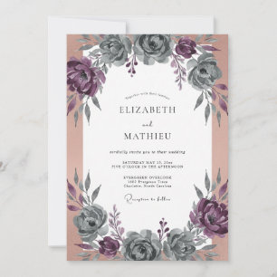 Invitation Mariage au Ranunculus Eucalyptus sur Ardoise et Pr