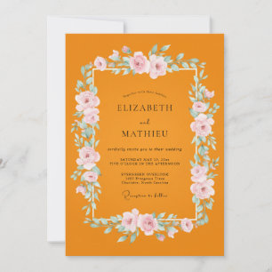 Invitation Mariage au Ranunculus Eucalyptus Teinte de Souci