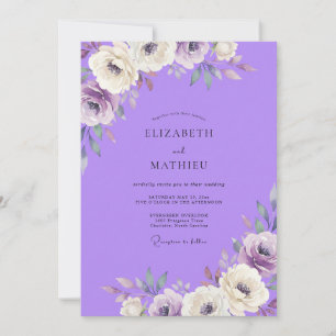 Invitation Mariage au Ranunculus Eucalyptus Violet