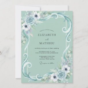 Invitation Mariage au Ranunculus Filigrane Eucalyptus Tonalit