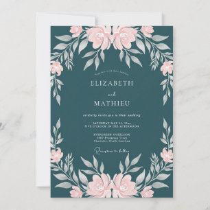 Invitation Mariage au Ranunculus Rose Essence de Térébenthine