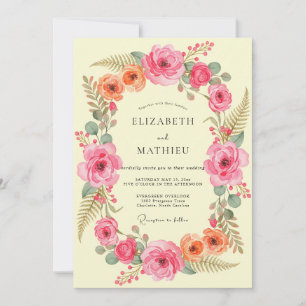 Invitation Mariage au Ranunculus Térracotta Eucalyptus Beurre