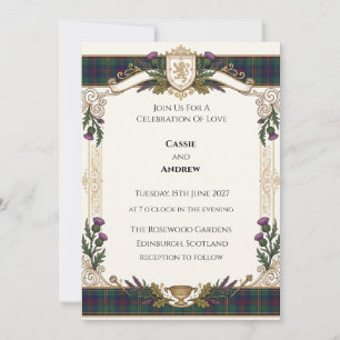 Invitation Mariage au Tartan Écossais