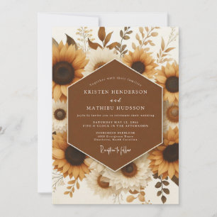 Invitation Mariage au Tournesol Rustique Marigold