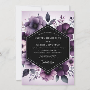 Invitation Mariage Aubergine Nocturne Flora