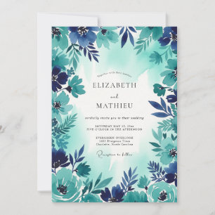 Invitation Mariage audacieux côtier sarcelle