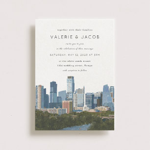 Invitation Mariage Austin Texas Skyline
