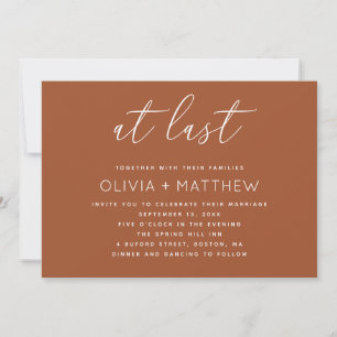 Invitation Mariage Automnal à Sienna   Code QR Terracotta Cha
