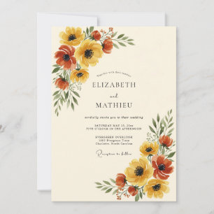Invitation Mariage Automnal Ambré de Style Pictural
